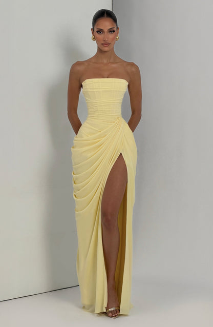 Cyra Maxi Dress - Lemon | Elvara House