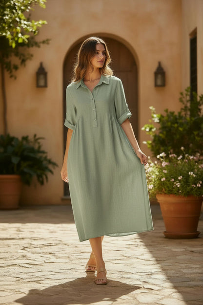Maya dress sarge green
