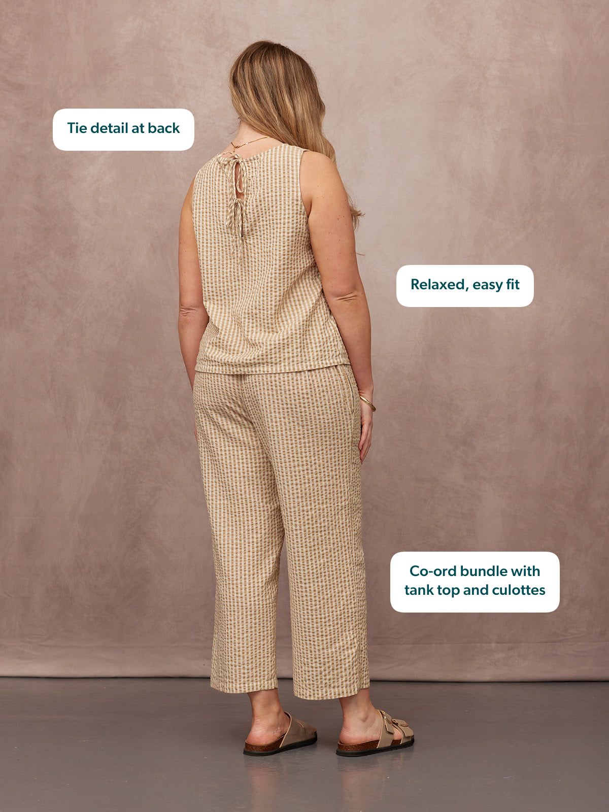 Tank Top & Trouser Bundle - Ruby & Rhianna - Brown Gingham