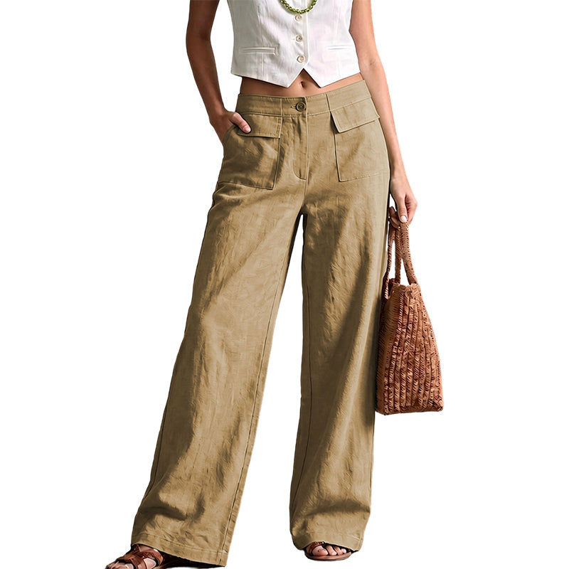 Women's Casual Cotton Linen Loose-Fitting Pants