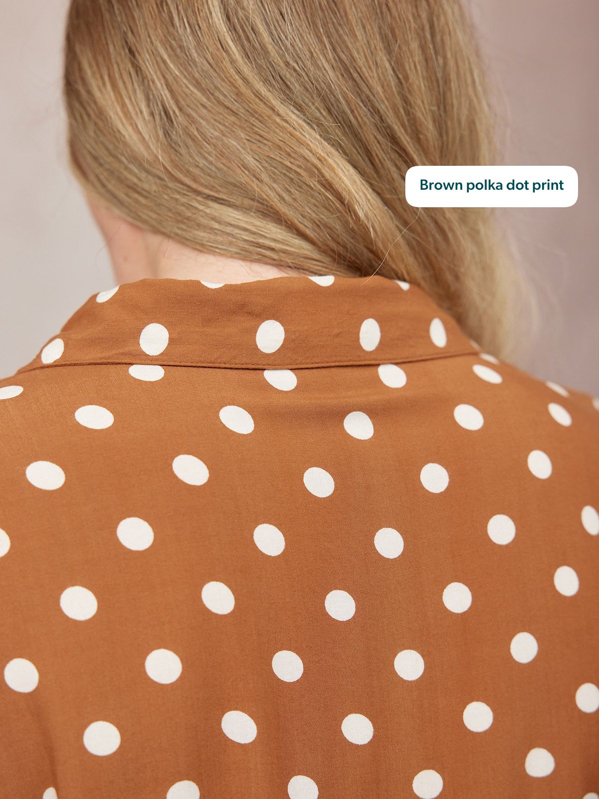 Camilla Shirt Dress - Brown & White Spot Print