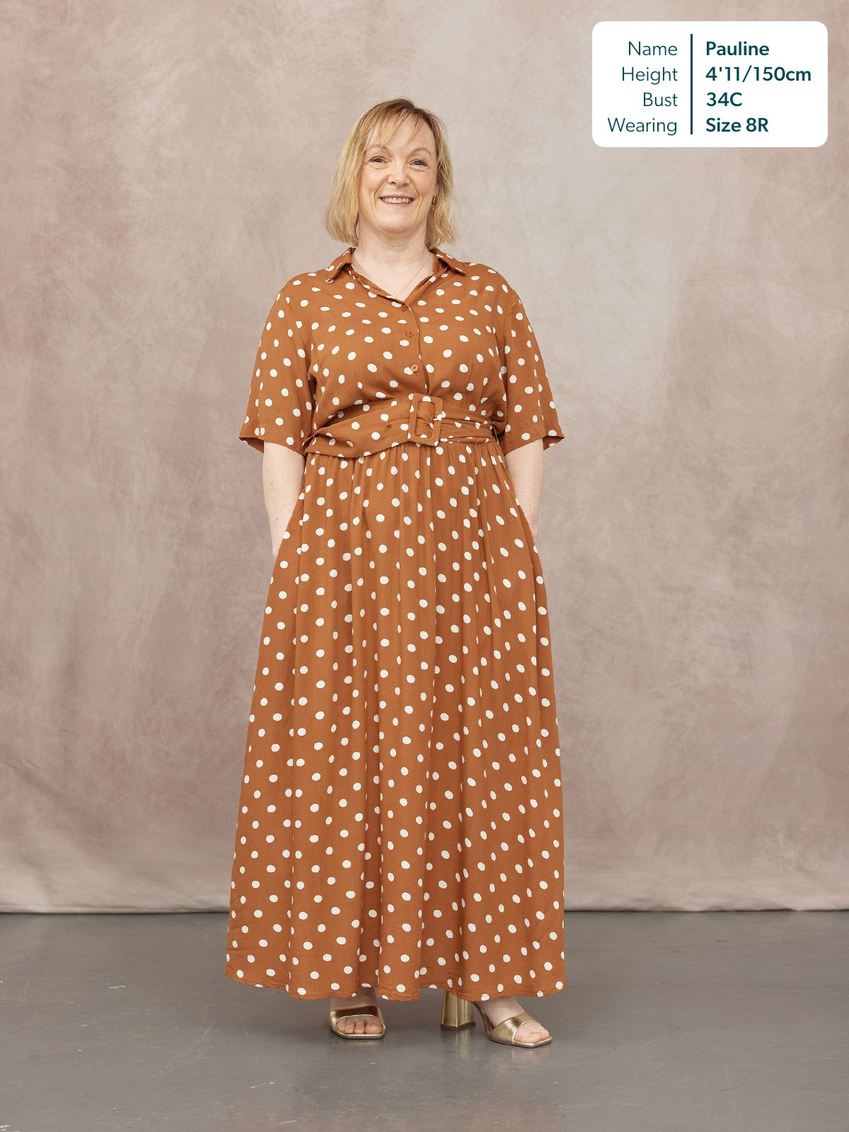 Camilla Shirt Dress - Brown & White Spot Print