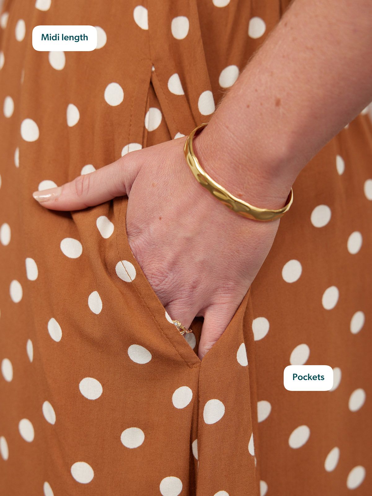 Camilla Shirt Dress - Brown & White Spot Print