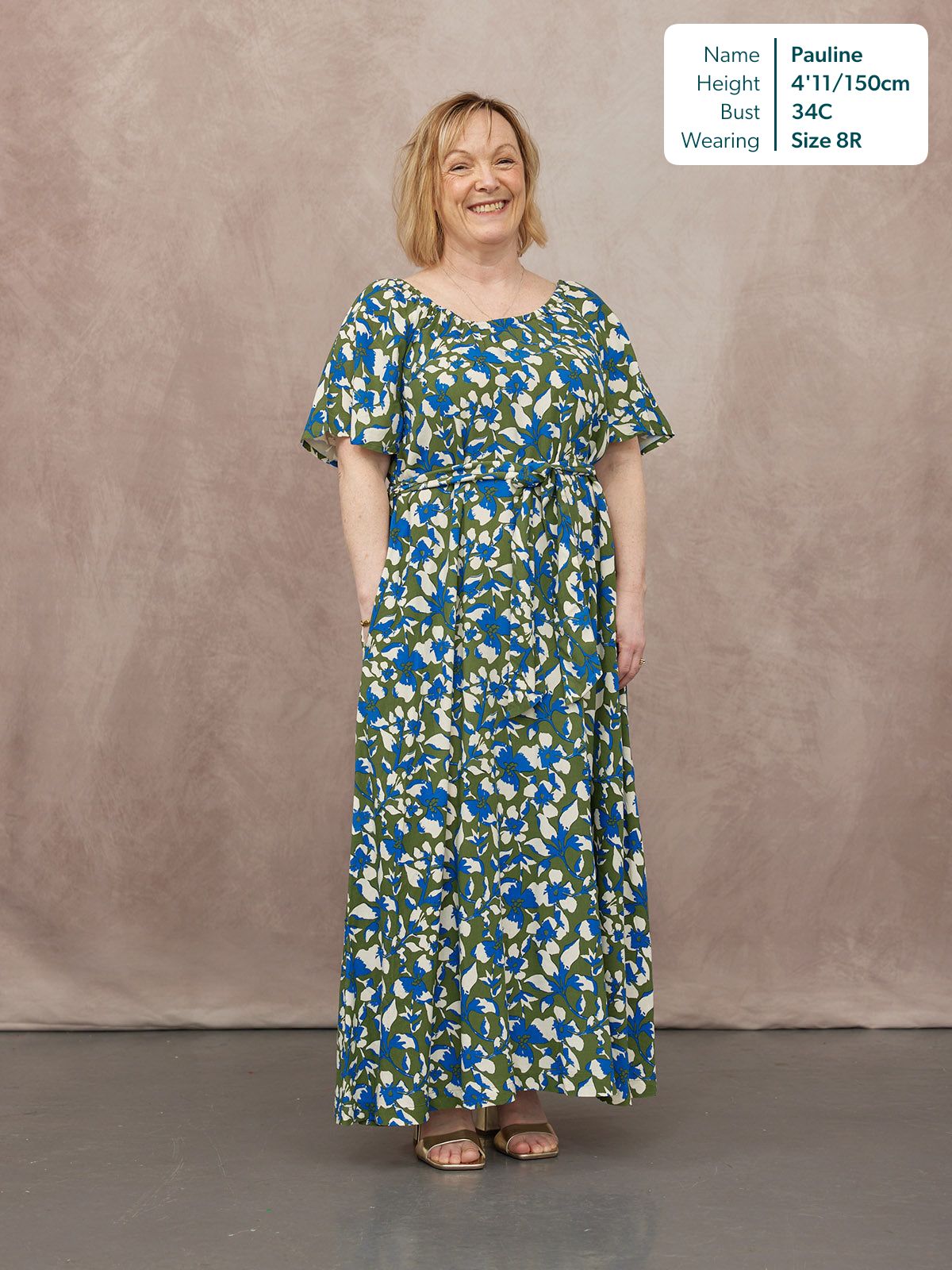 Dia Scoop Neck Dress - Green Floral