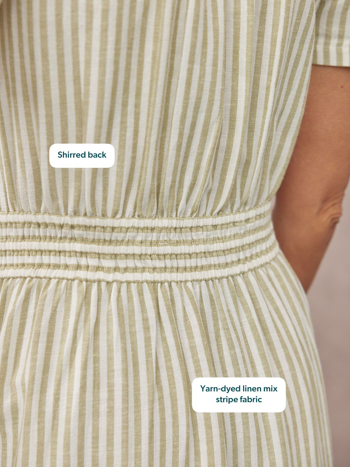 Diana Stripe Dress - Green & White
