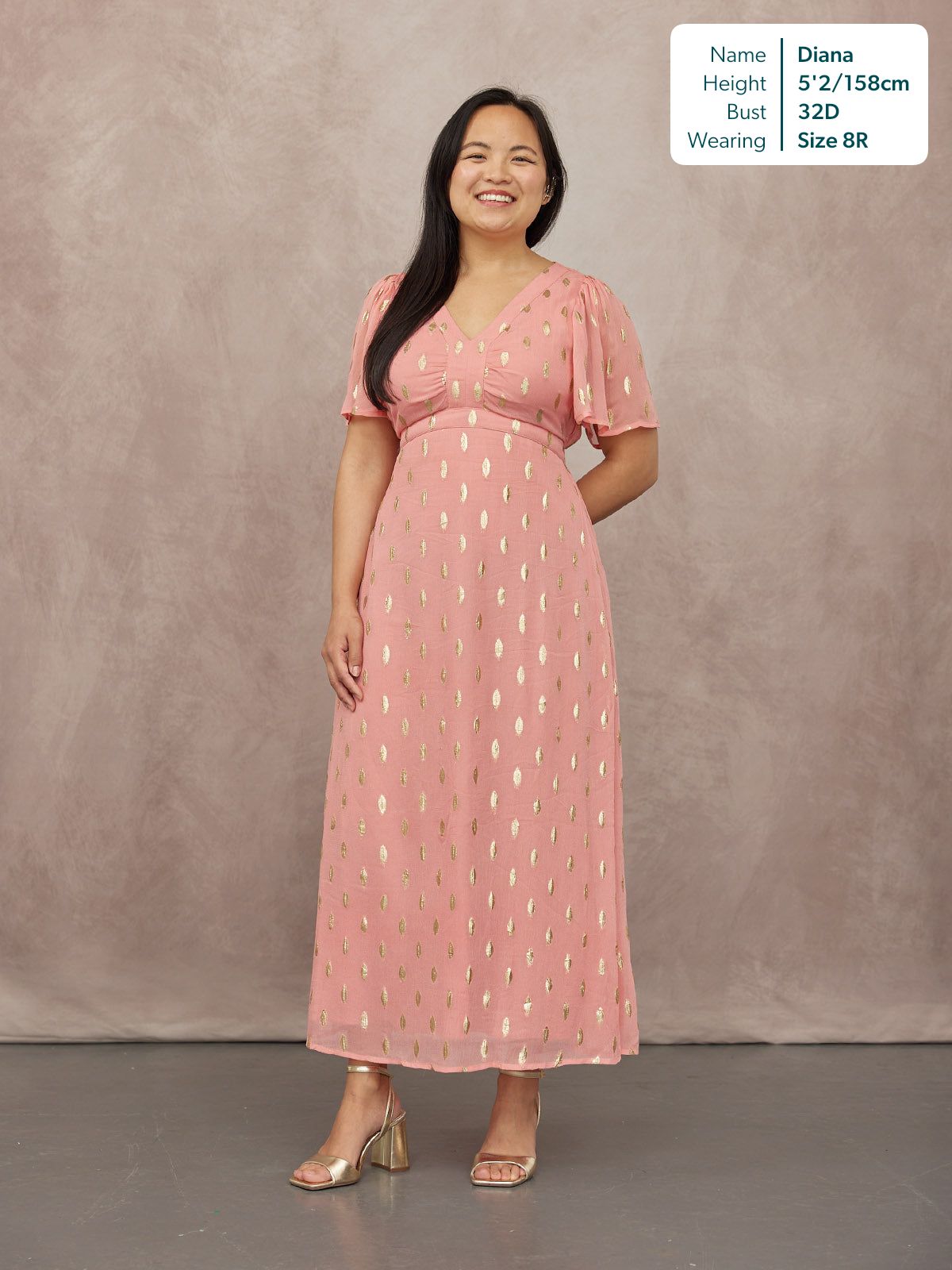 Helena Lurex Dress - Pink & Gold