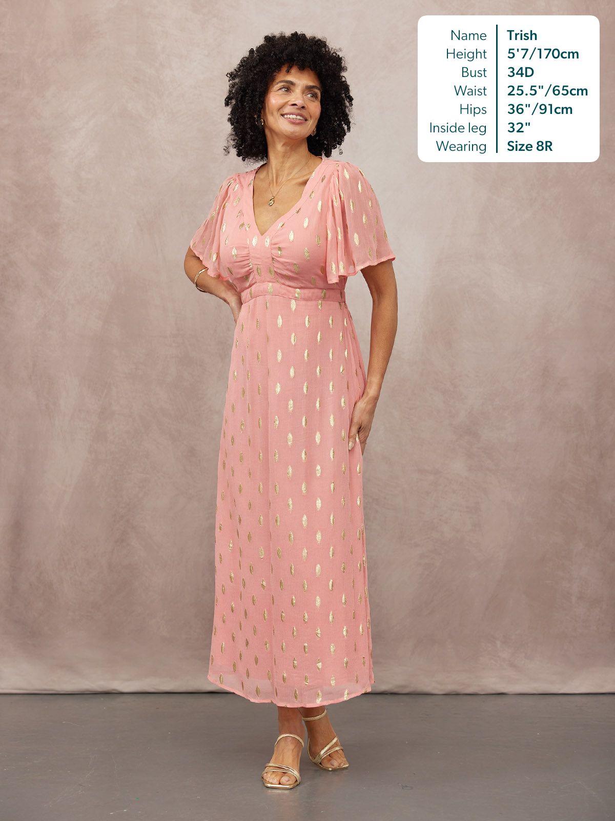 Helena Lurex Dress - Pink & Gold
