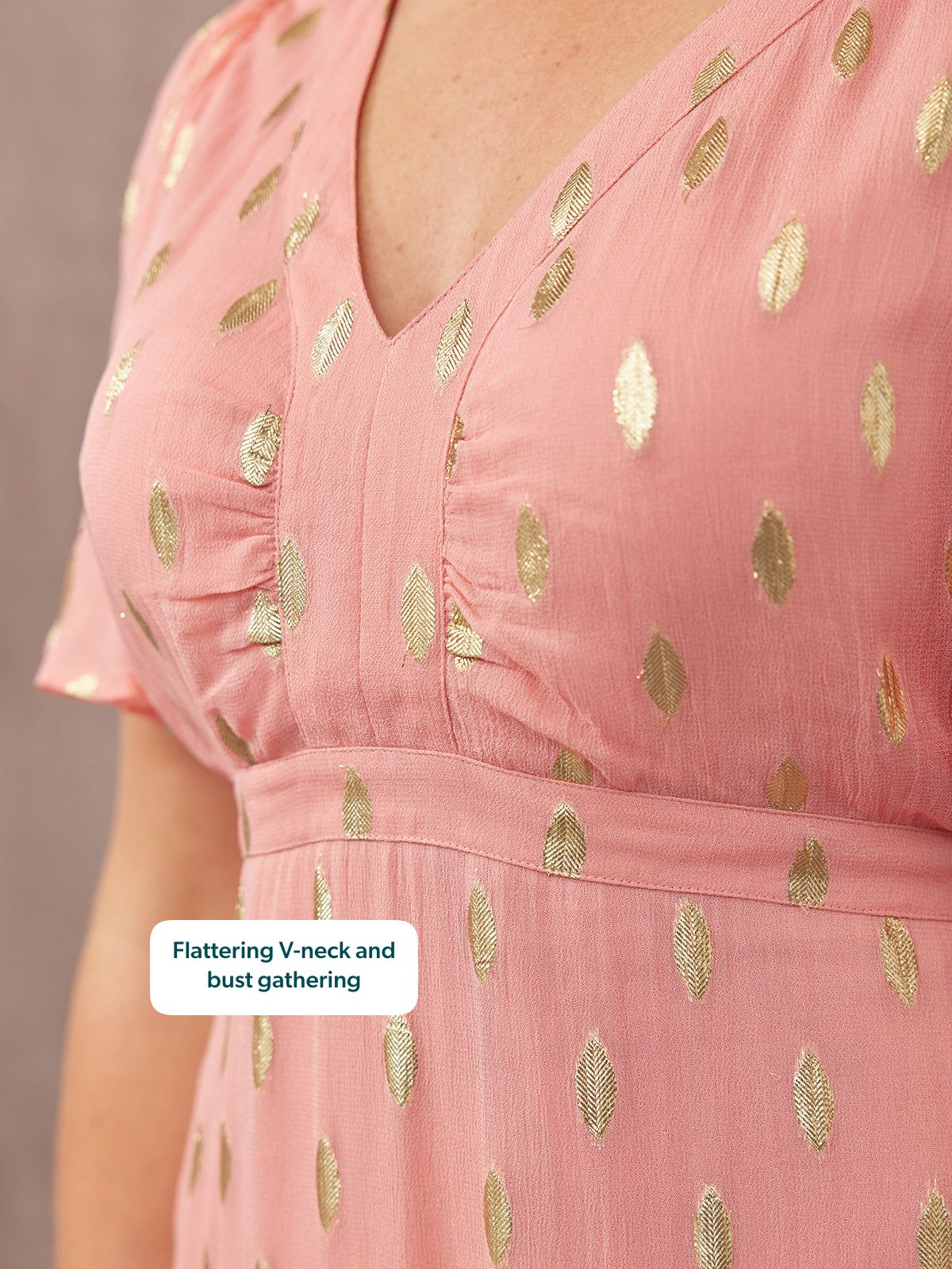 Helena Lurex Dress - Pink & Gold