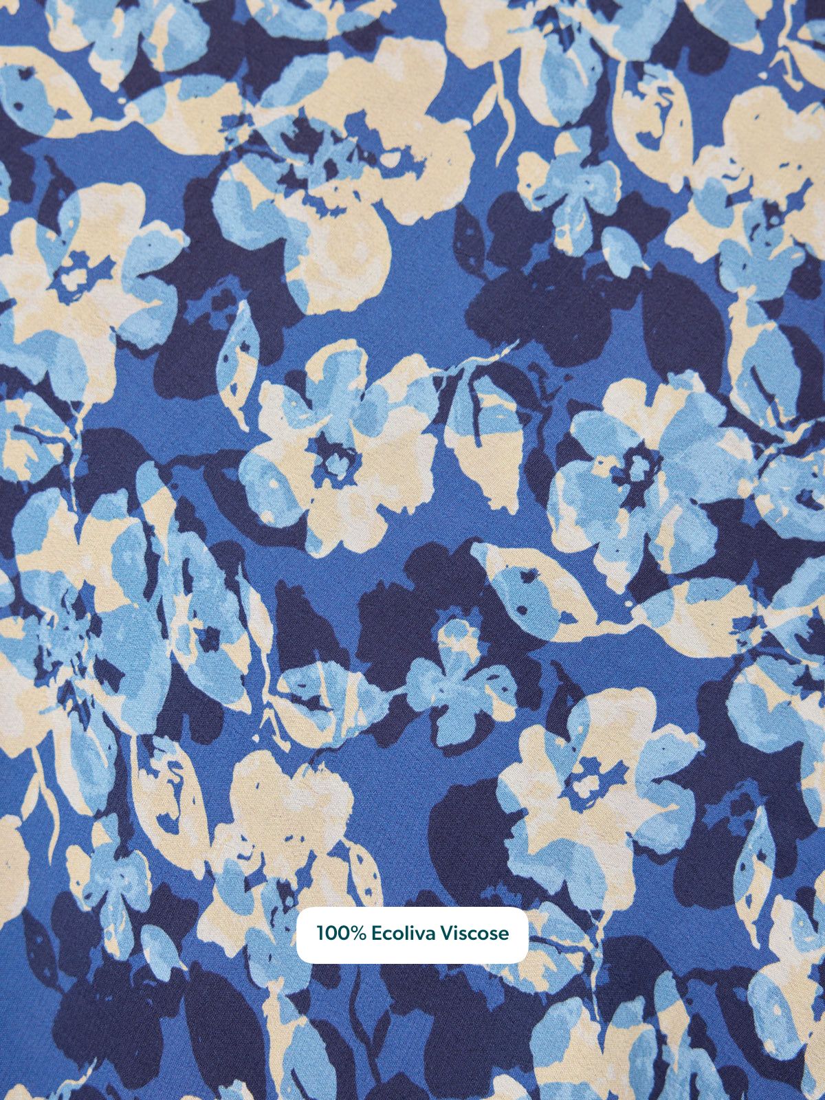 Linny Contrast Trim Dress - Blue Floral Print