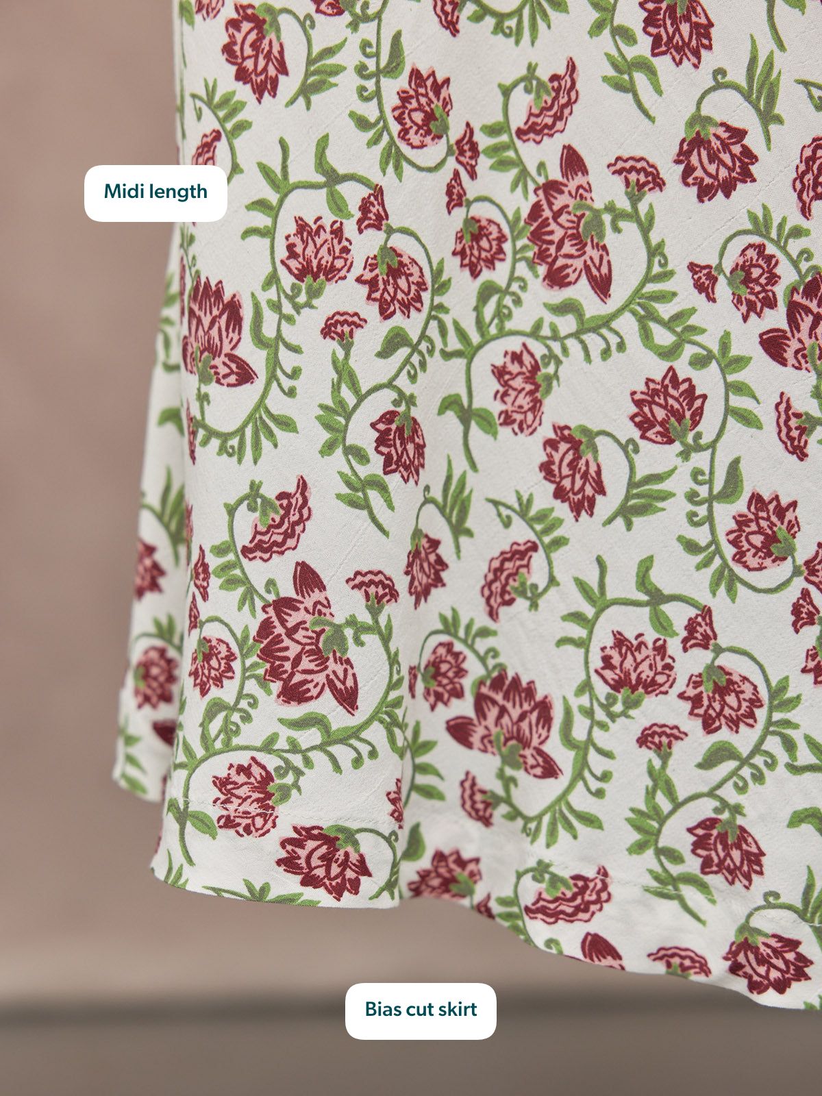 Linny Contrast Trim Dress - Pink Floral Print