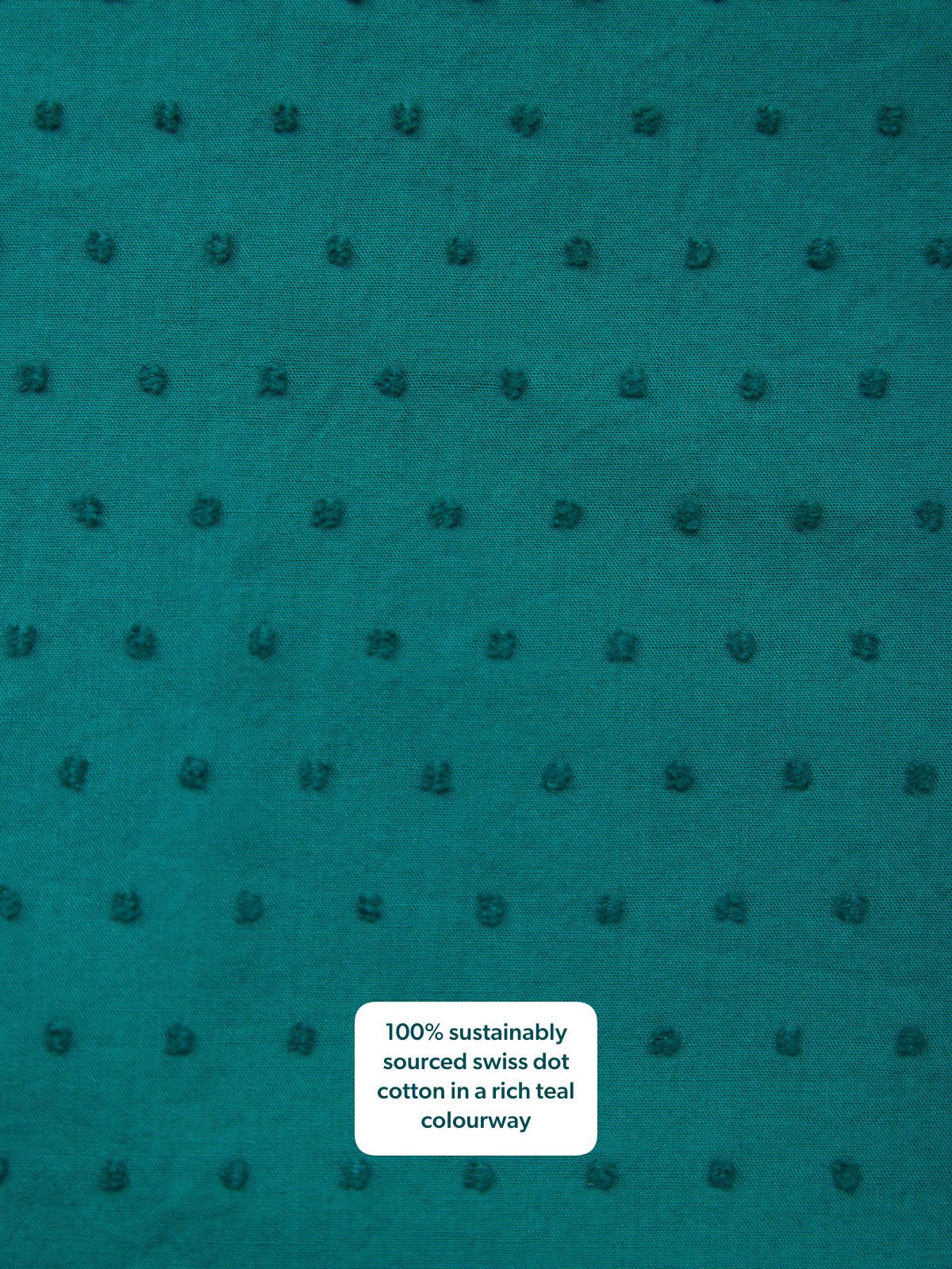 Luisa Swiss Dot Cotton Trim Detail Dress - Teal