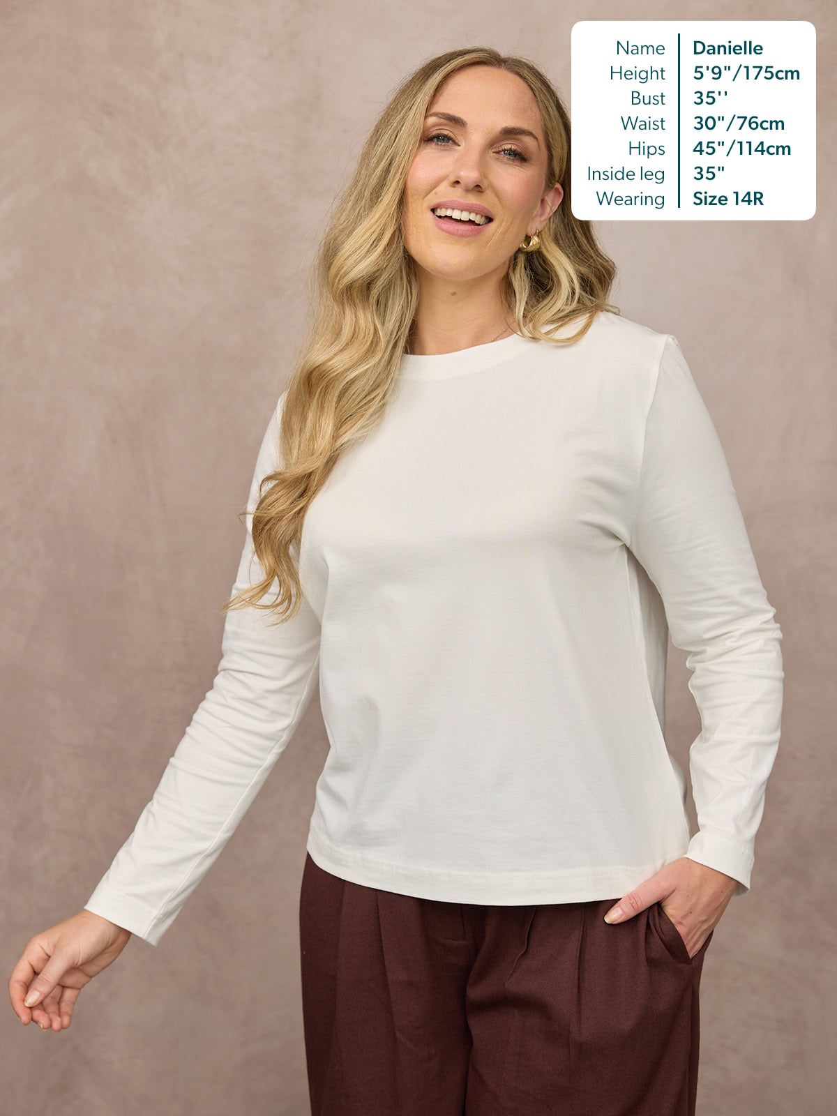 Wanda Long Sleeve Jersey Top - Off White