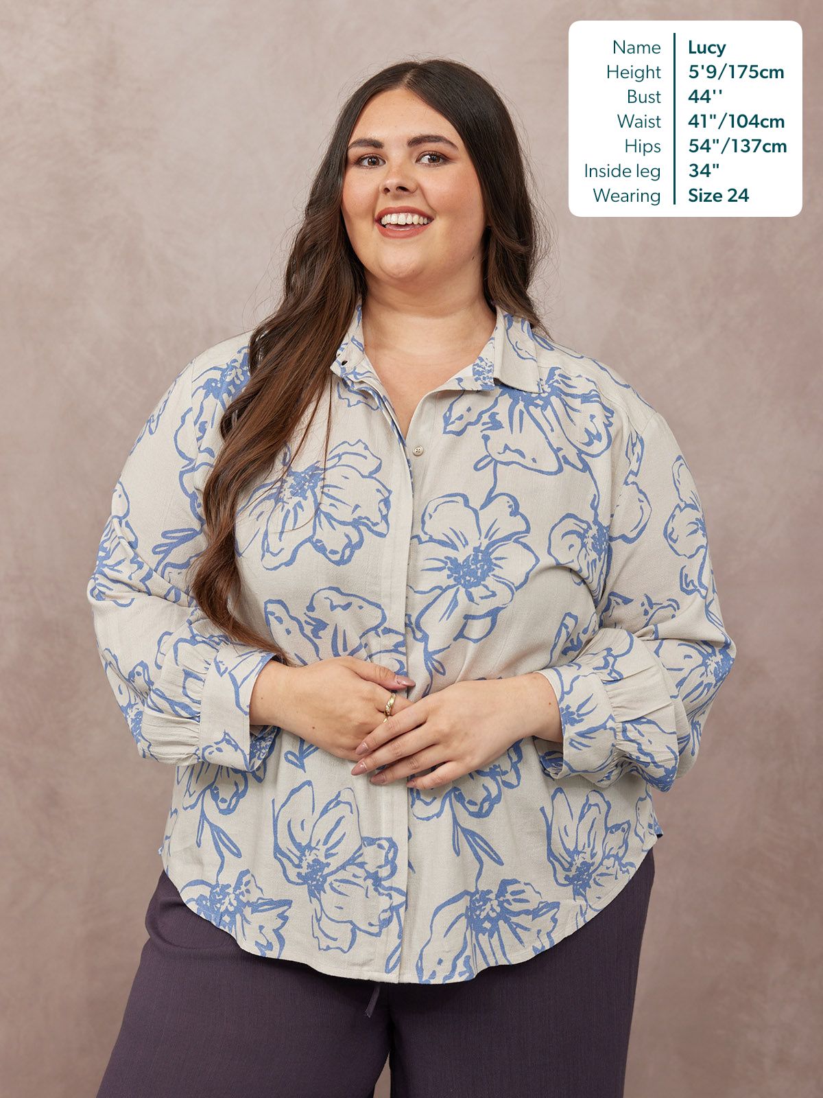 Sue Printed Linen Mix Shirt - Blue Floral
