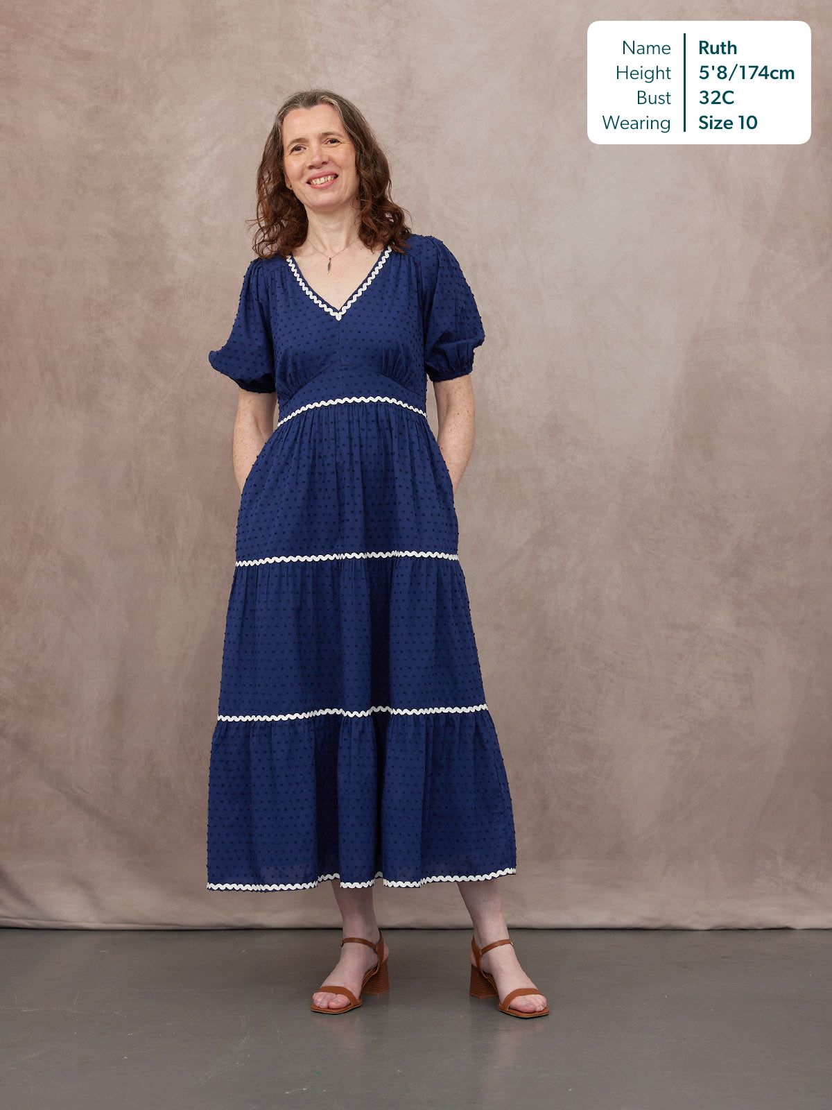 Nelly Ric Rac Dress - Navy & White