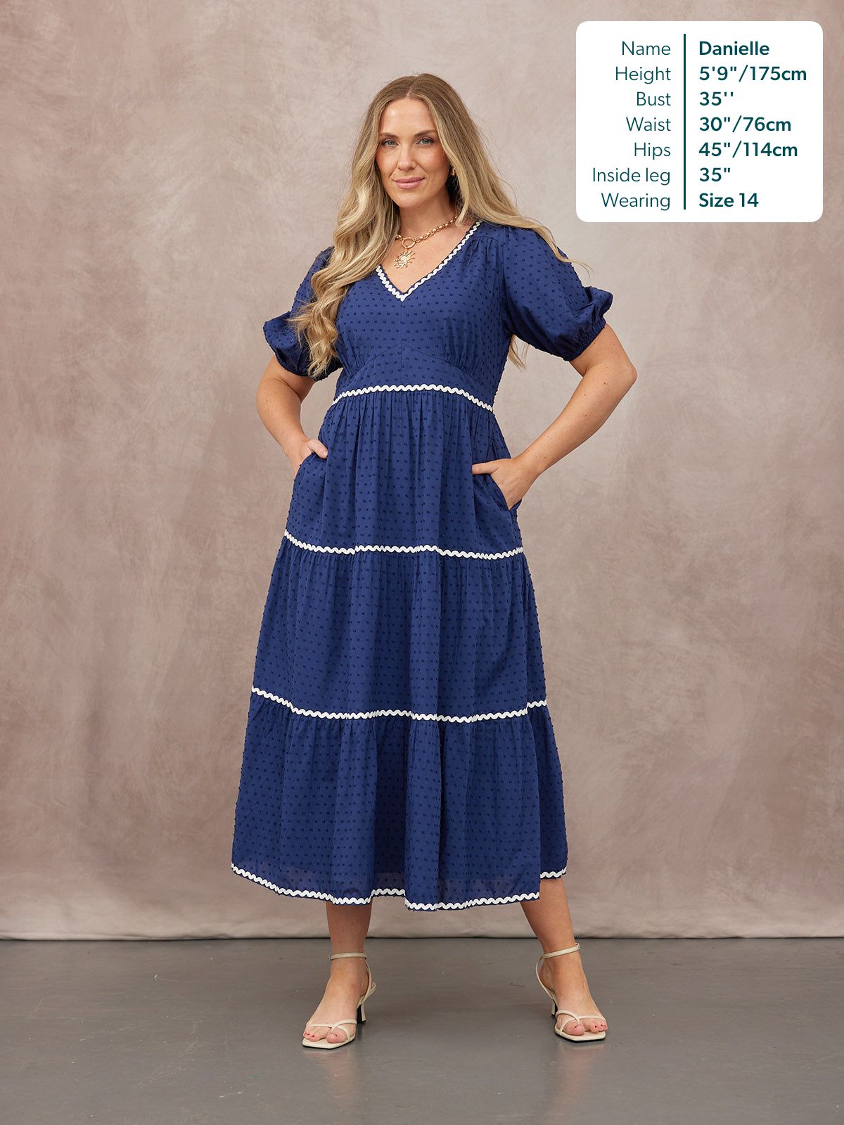 Nelly Ric Rac Dress - Navy & White