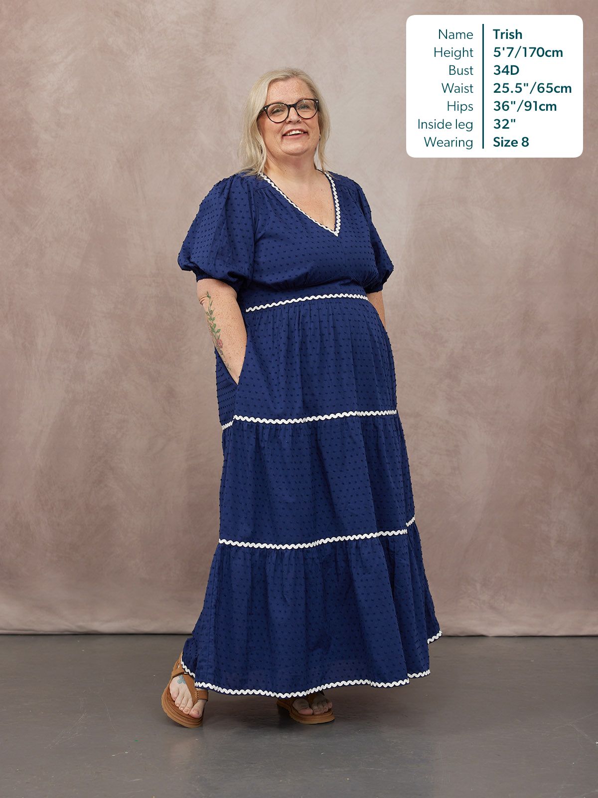 Nelly Ric Rac Dress - Navy & White