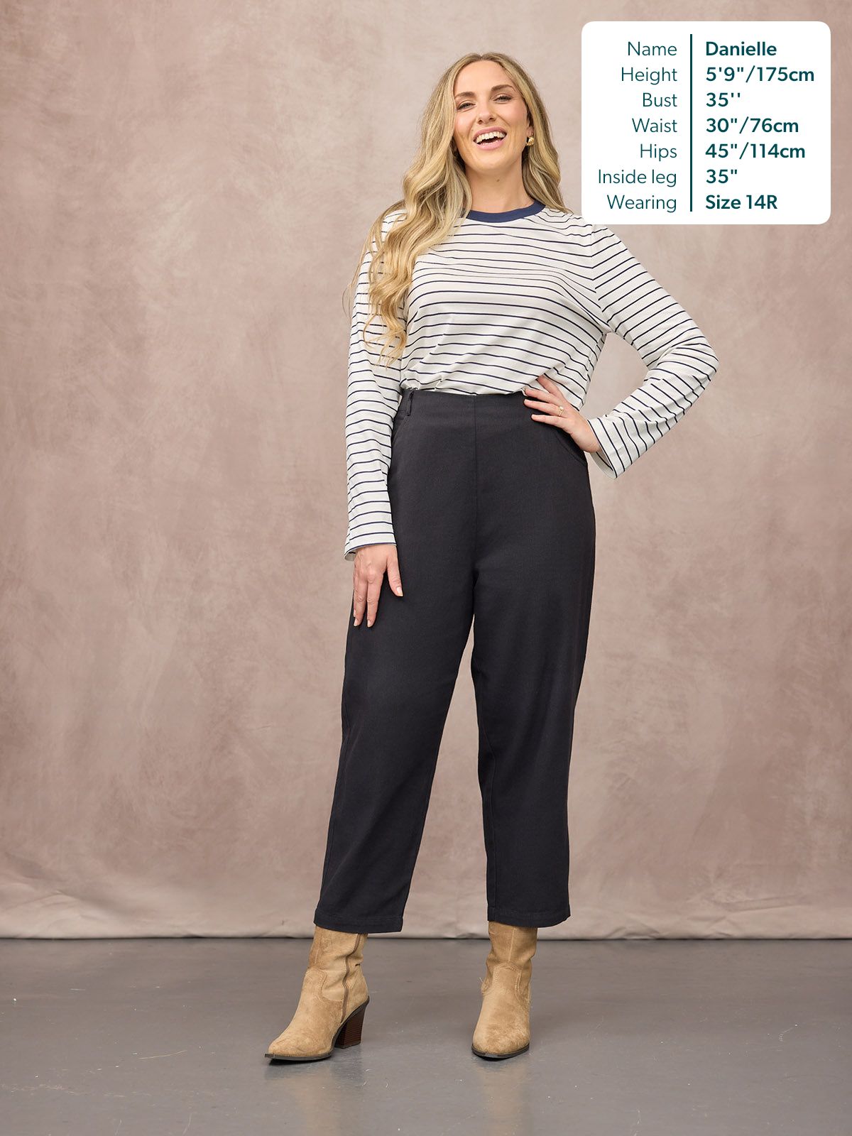 Pam Barrel Leg Trouser - Black