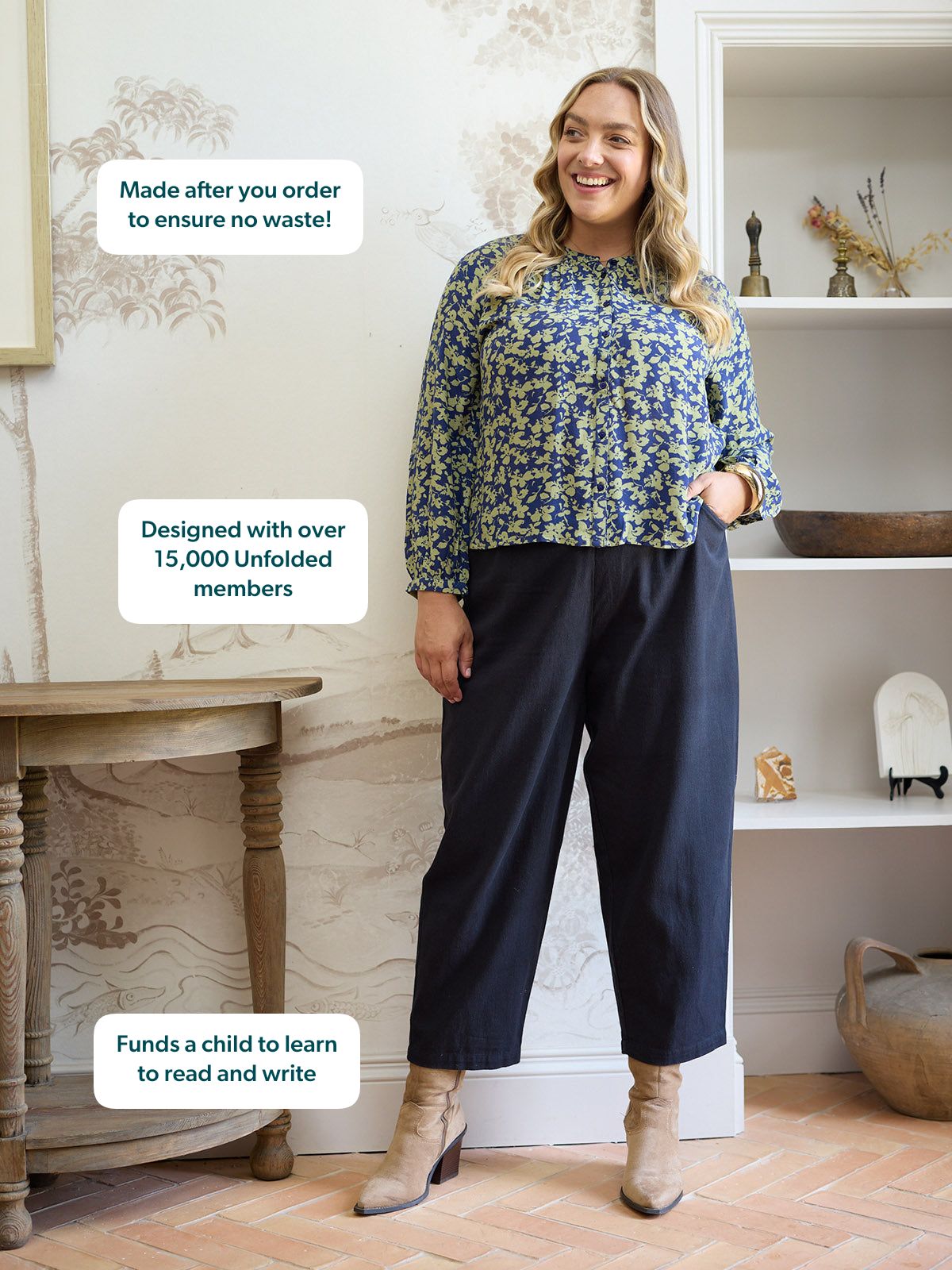 Pam Barrel Leg Trouser - Black