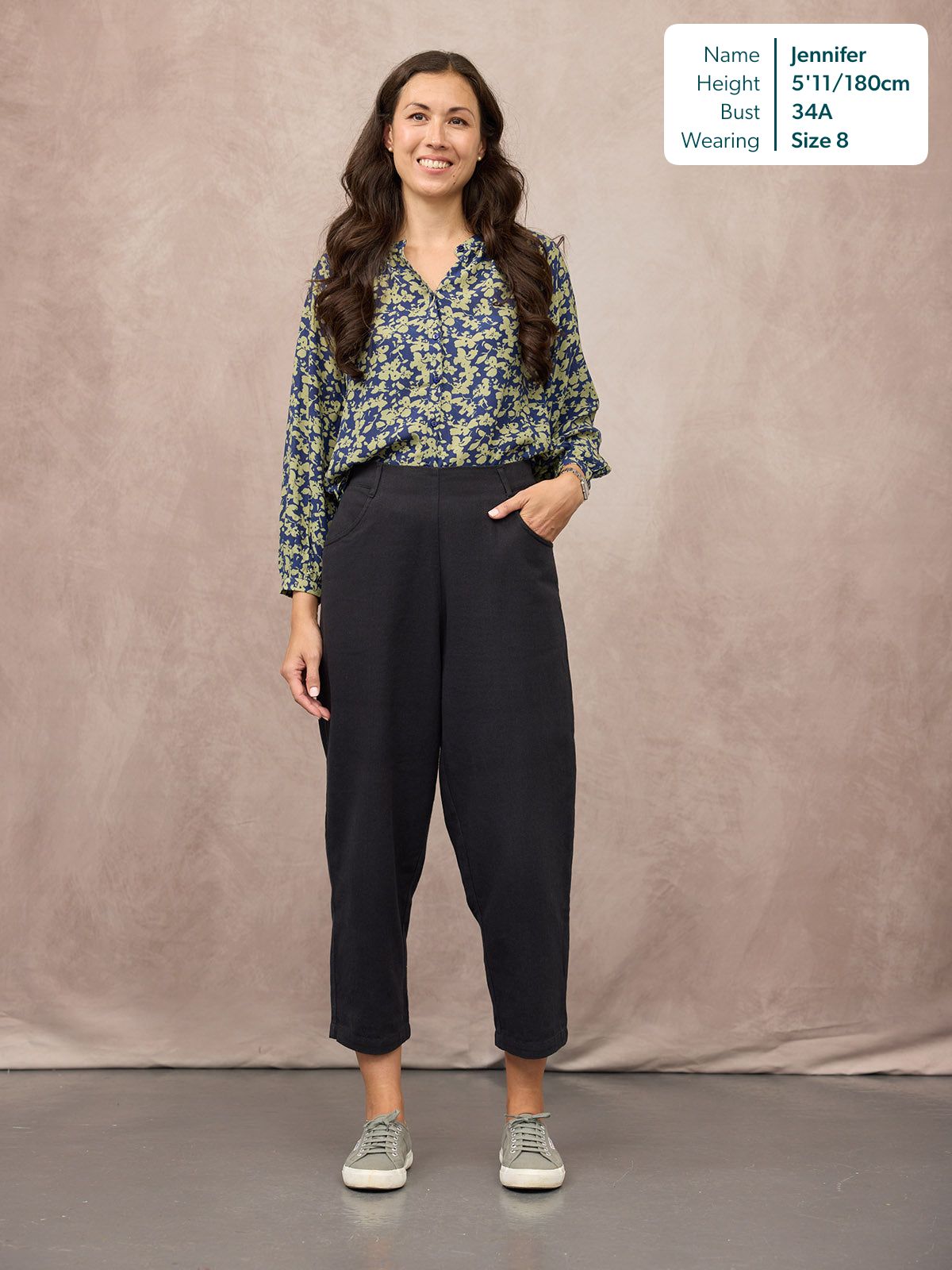 Pam Barrel Leg Trouser - Black