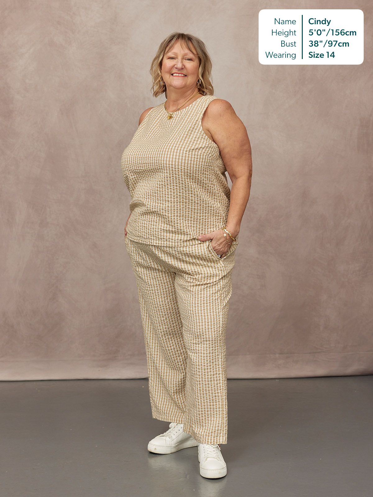 Tank Top & Trouser Bundle - Ruby & Rhianna - Brown Gingham