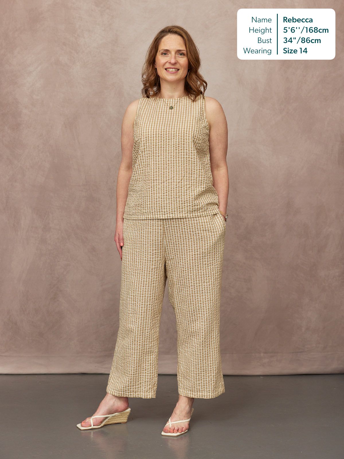 Tank Top & Trouser Bundle - Ruby & Rhianna - Brown Gingham