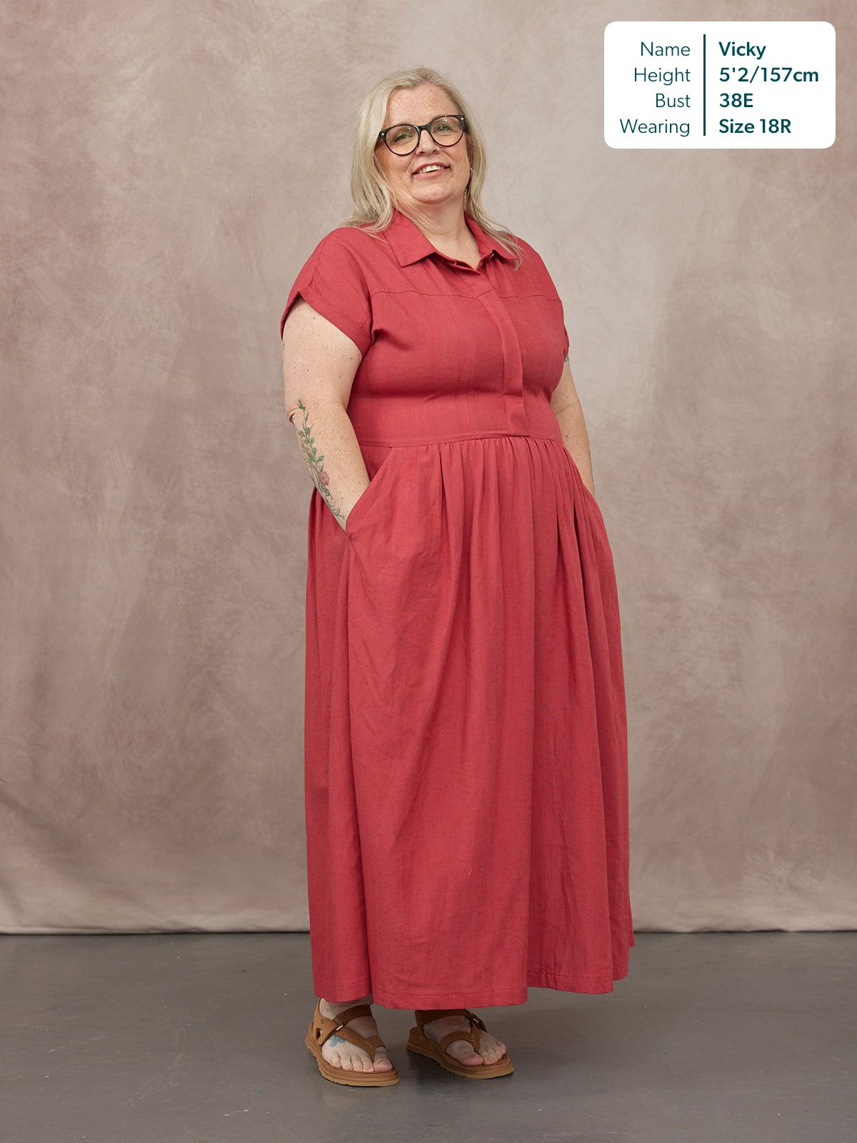 Rhiona Linen Shirt Dress - Rose