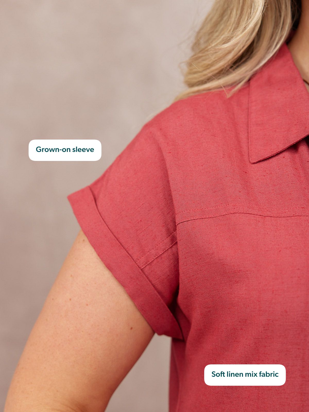 Rhiona Linen Shirt Dress - Rose