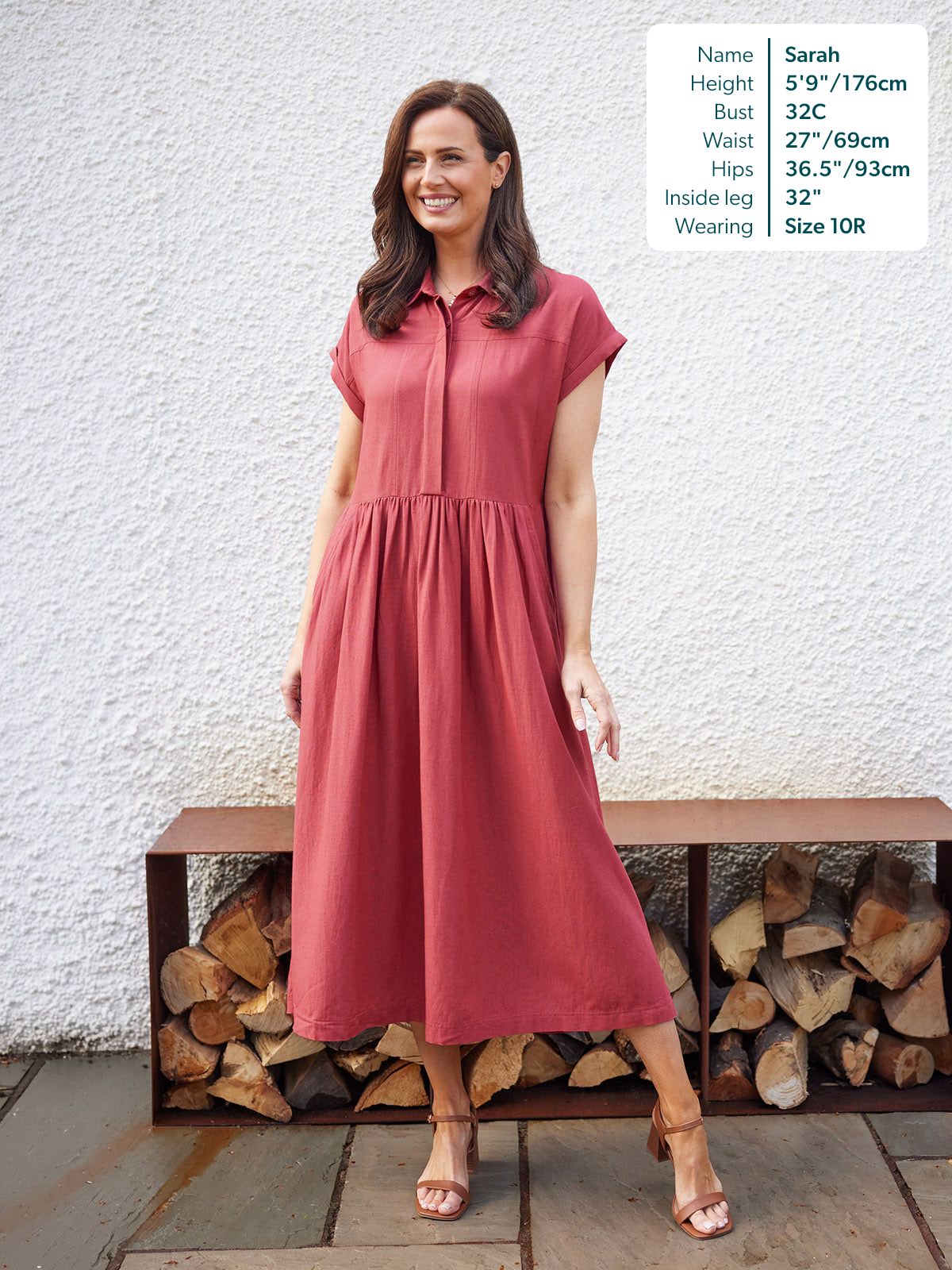 Rhiona Linen Shirt Dress - Rose