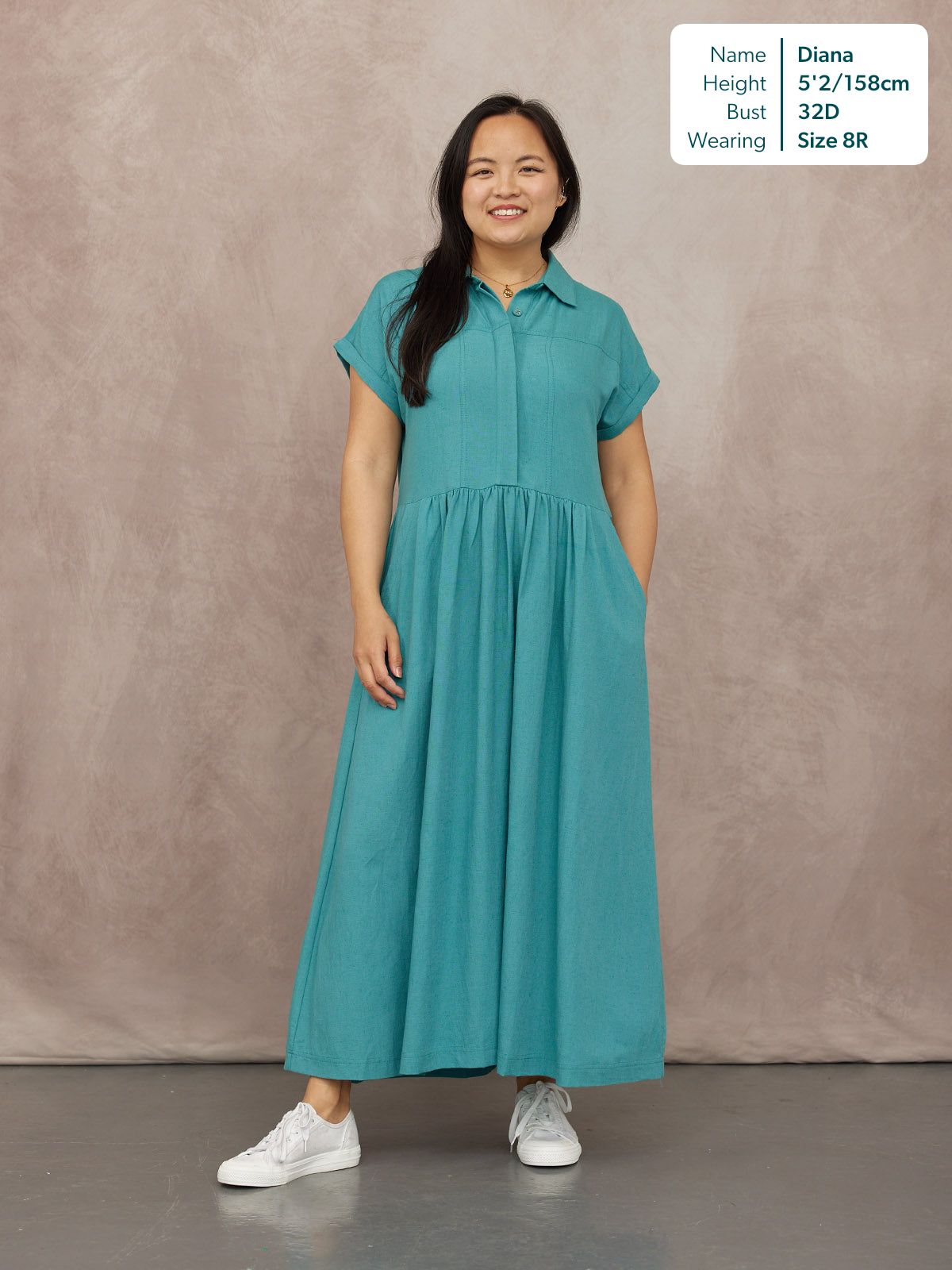 Rhiona Linen Shirt Dress - Teal