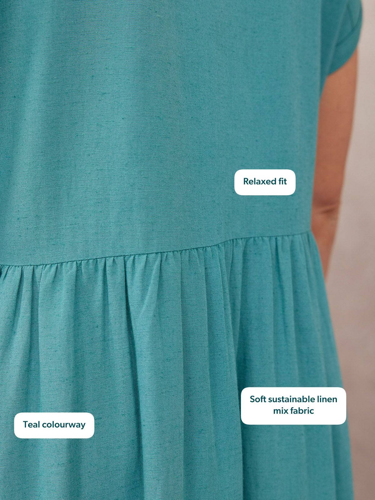 Rhiona Linen Shirt Dress - Teal