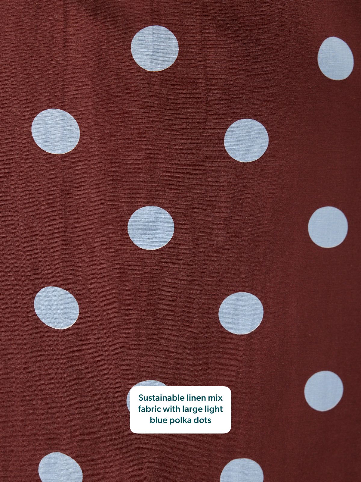Rodica Puff Sleeve Dress - Brown & Blue Polka Dot