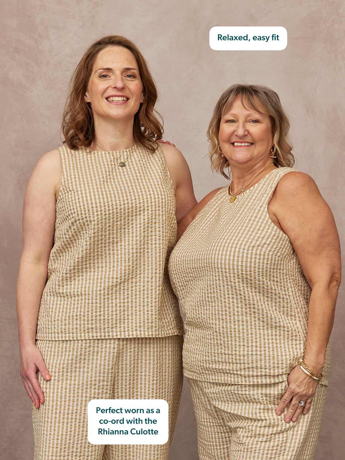 Tank Top & Trouser Bundle - Ruby & Rhianna - Brown Gingham