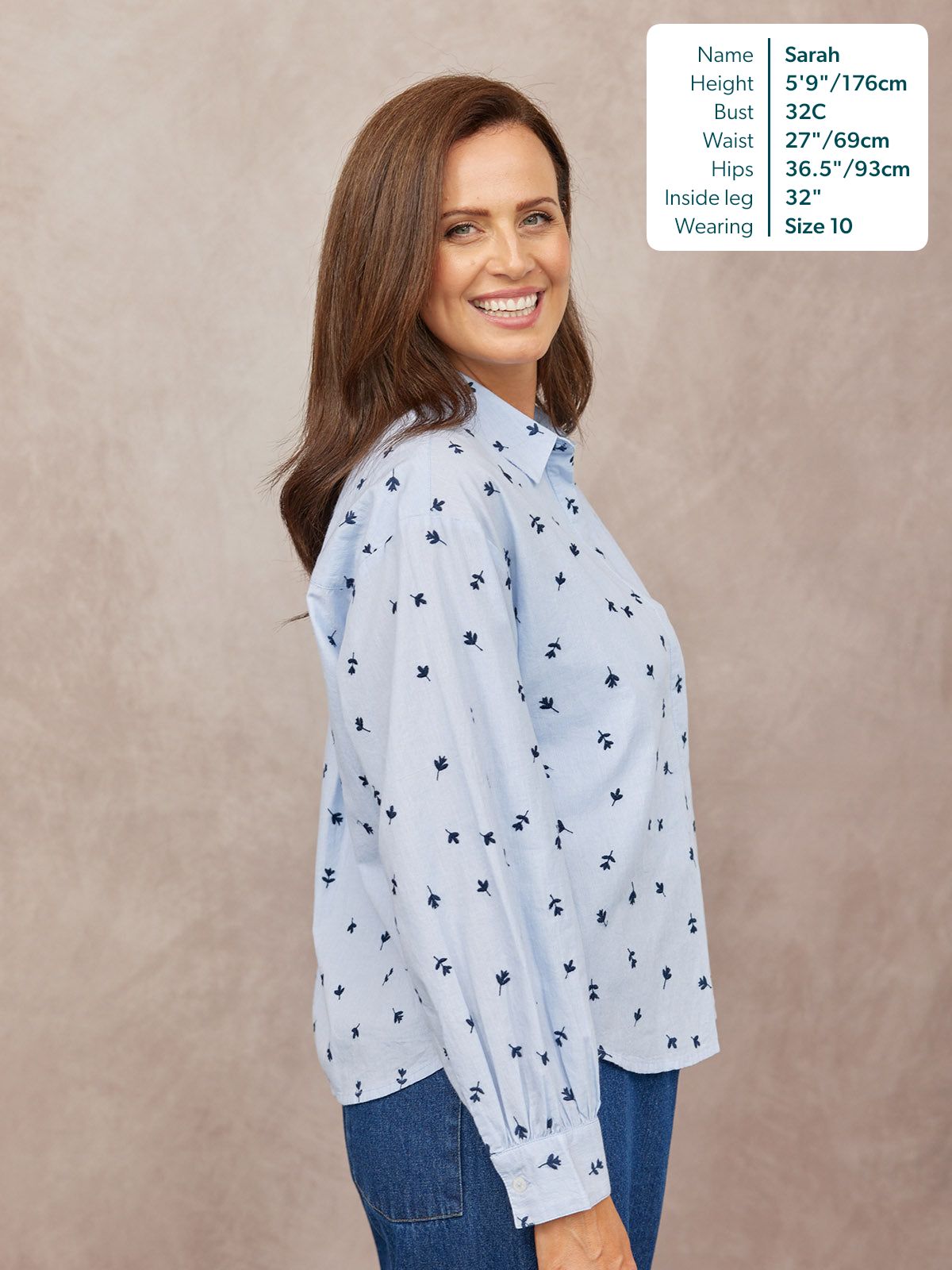 Sandra Embroidered Stripe Shirt - Blue & White