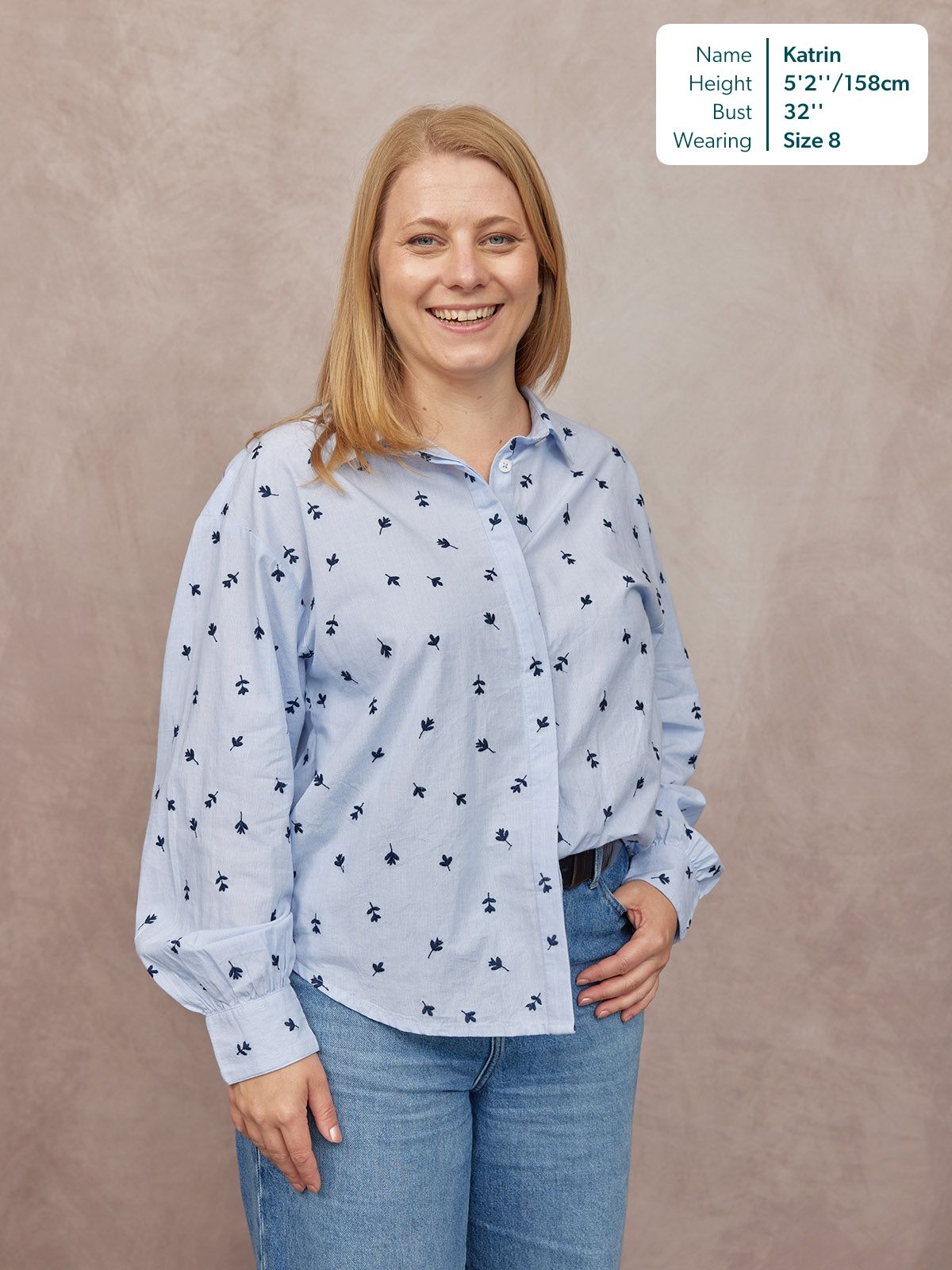 Sandra Embroidered Stripe Shirt - Blue & White